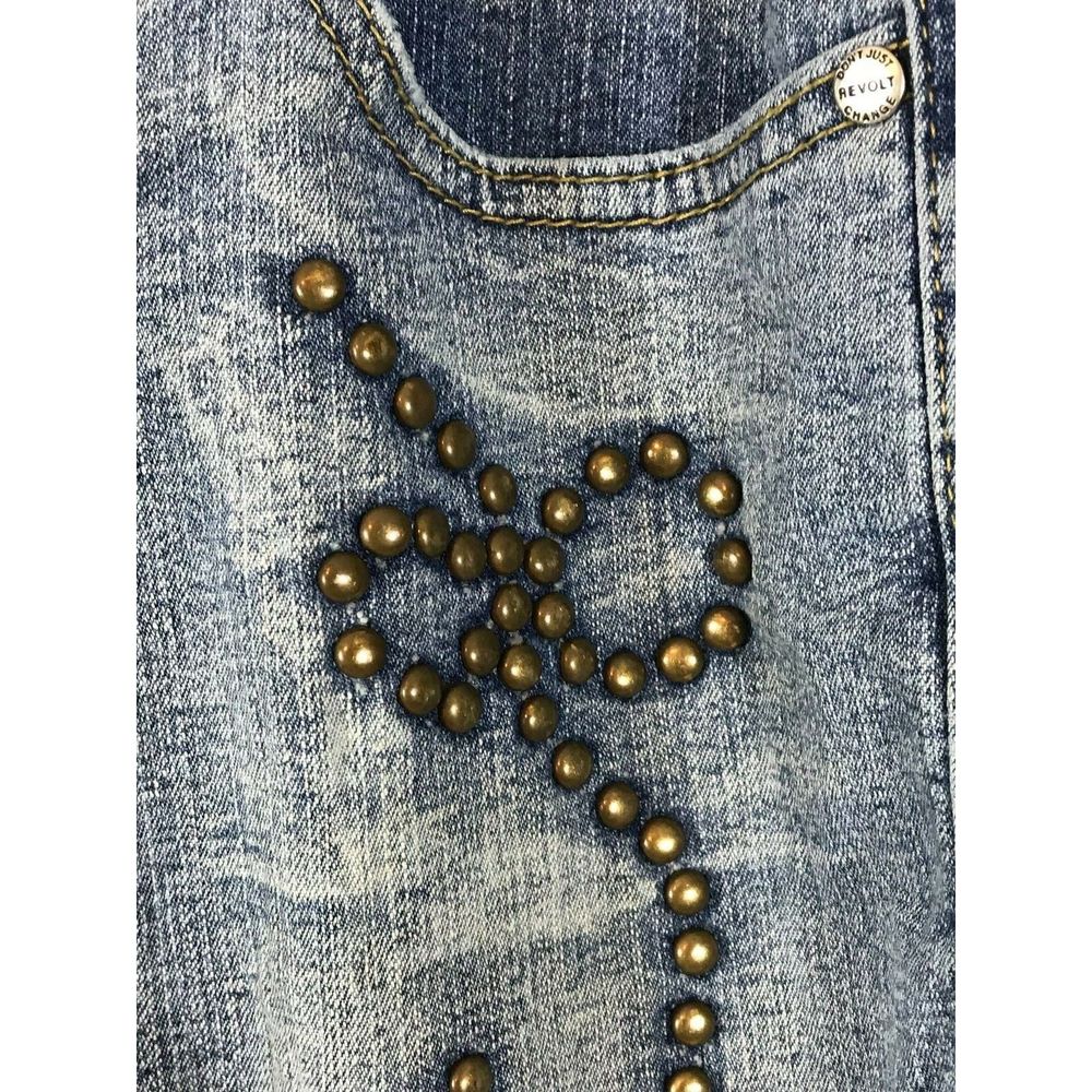 Revolt Cropped Jeans Junior Size 11 Studs - Picture 4 of 8